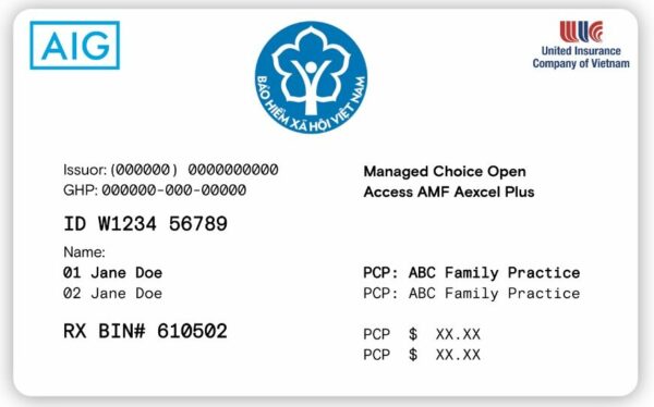 Vietnam health insurance card template in PSD format