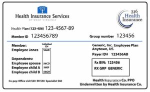 West Virginia health insurance card template in PSD format