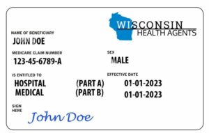 Wisconsin health insurance card template in PSD format