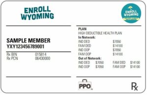 Wyoming health insurance card template in PSD format