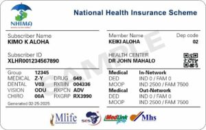Zambia health insurance card template in PSD format