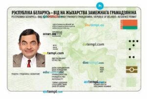 Belarus residence permit PSD example