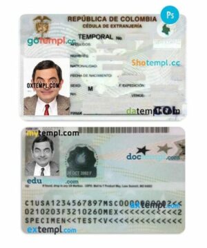 Colombia residence permit PSD example