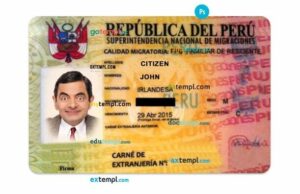 Peru residence permit PSD example