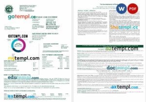 Sudanese Agricultural Bank of Sudanese bank mortgage loan statement in Word and PDF formats, 4 pages