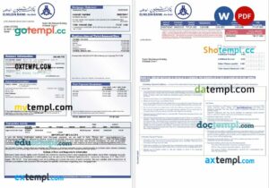 Sudanese Al Neelen Bank mortgage statement in Word and PDF formats, 3 pages