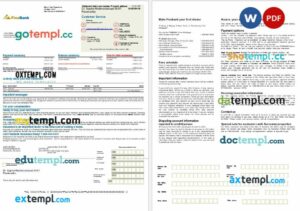 Suriname Finabank bank mortgage statement in Word and PDF formats, 2 pages