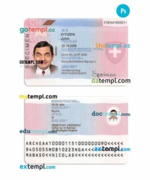 Switzerland residence permit PSD example