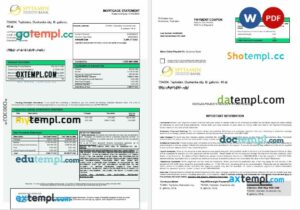 Tajikistan Spitamen Bank mortgage statement in Word and PDF formats