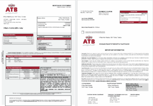 Tunisian ATB bank mortgage statement in Word and PDF formats