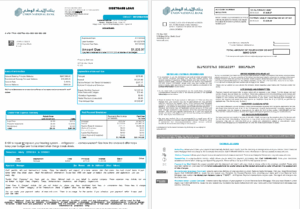 UAE Abu Dhabi Union National bank mortgage loan statement in Word and PDF formats, 8 pages