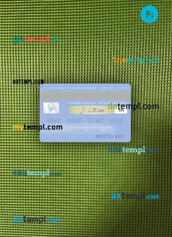 USA Citigroup Bank visa card PSD scan and photo-realistic snapshot, 2 in 1 - Image 2