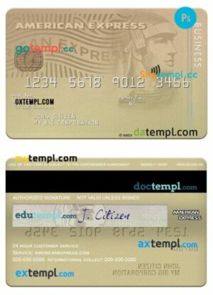 USA Ohio SUTTON bank Amex Membership business credit card template in PSD format