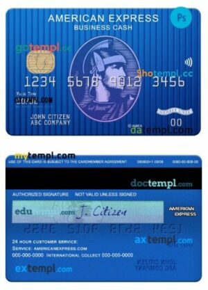 USA Springside Mortgage bank amex business cash card template in PSD format