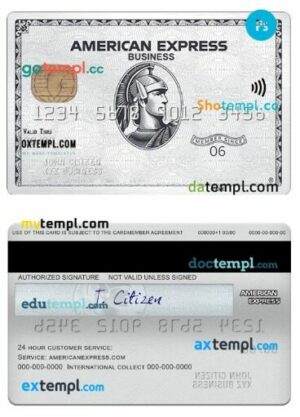 USA Sutton bank amex platinum business card template in PSD format