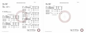 Chapman University official graduate semester transcript Word and PDF template, 2 pages