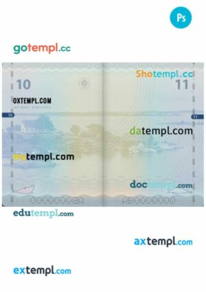 Finland passport visa pages PSD templates