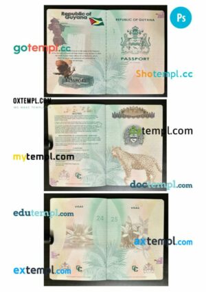 Guyana passport other pages photolook version PSD templates