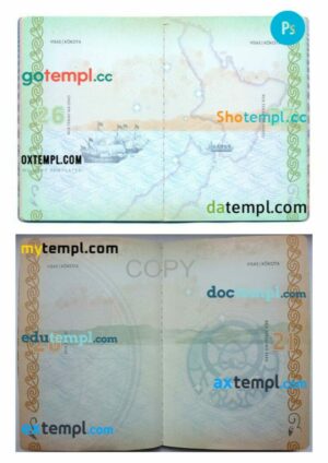 New Zealand passport visa pages PSD templates