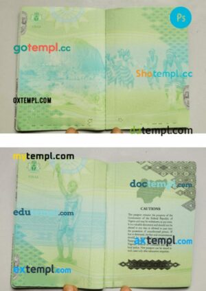 Nigeria passport other pages photolook version PSD templates