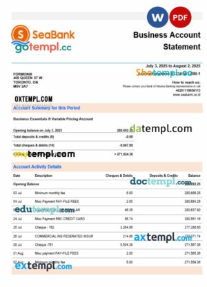 Seabank business firm statement Word and PDF format
