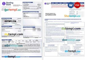 UK Starling Bank mortgage statement in Word and PDF formats, 3 pages