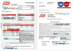 USA ADP mortgage statement in Word and PDF formats