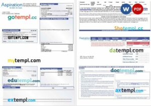 USA Aspiration bank mortgage statement in Word and PDF formats, 3 pages