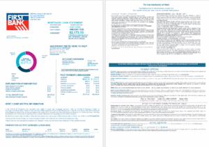 USA First bank mortgage loan statement in Word and PDF formats, 4 pages