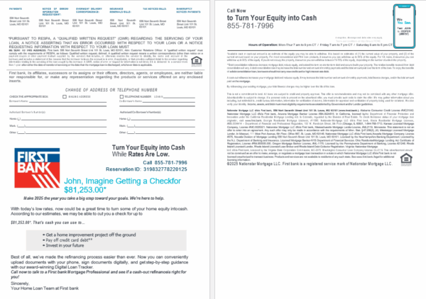 USA First bank mortgage loan statement in Word and PDF formats, 4 pages - Image 2