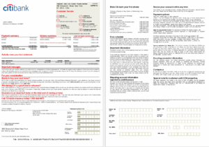 USA Citi bank mortgage statement in Word and PDF formats, 2 pages