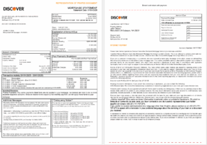 USA Discover bank mortgage statement in Word and PDF formats, 3 pages