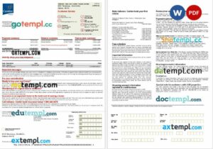 USA Indianna Centier bank mortgage statement in Word and PDF formats, 2 pages
