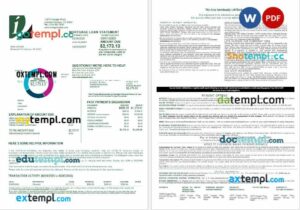USA Integrity Bank mortgage loan statement in Word and PDF formats