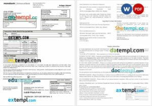 Ukraine Monobank bank mortgage statement in Word and PDF formats