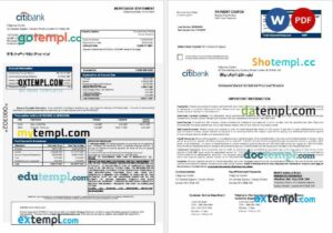 United Kingdom Citibank bank mortgage statement in Word and PDF formats
