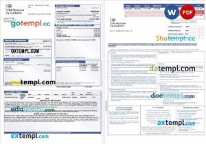 United Kingdom HM Revenue & Customs bank mortgage statement in Word and PDF formats, 3 pages
