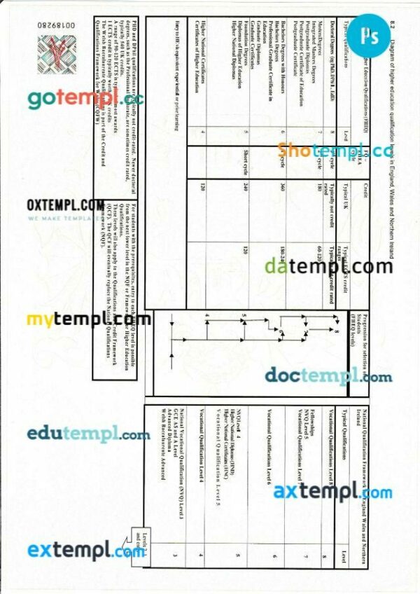 United Kingdom Lancaster university transcript in PSD format, 11 pages - Image 11