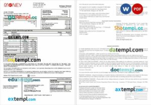 United Kingdom M Plus Current bank mortgage statement in Word and PDF formats