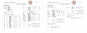 University of Louisville official transcript Word and PDF template, 2 pages