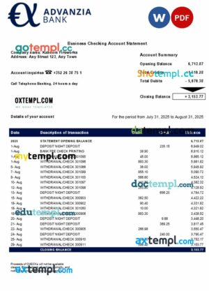 Advanzia business firm statement Word and PDF format