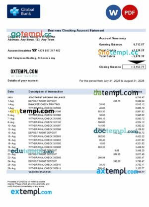 Global business firm statement Word and PDF format