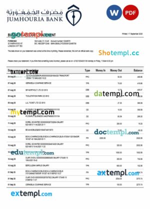 Jumhouria business firm statement Word and PDF format