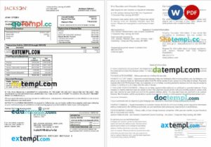 USA Jackson National bank mortgage statement in Word and PDF formats