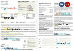 USA Massachusetts Rockland Trust bank mortgage statement in Word and PDF formats, 2 pages
