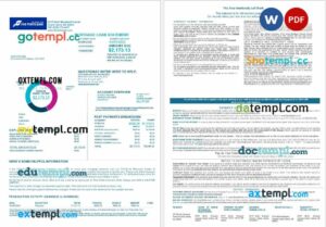 USA Nebraska Five Points Bank mortgage loan statement in Word and PDF formats, 4 pages