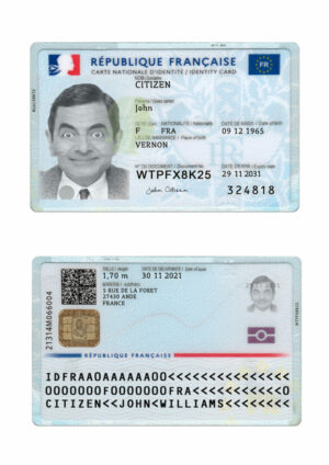 France ID card PSD template, 2021-present, version 2