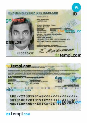 Germany special ID card PSD template, 2024-present