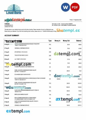 Saint Lucia Loyal enterprise statement Word and PDF format