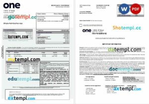 USA One bank mortgage statement in Word and PDF formats